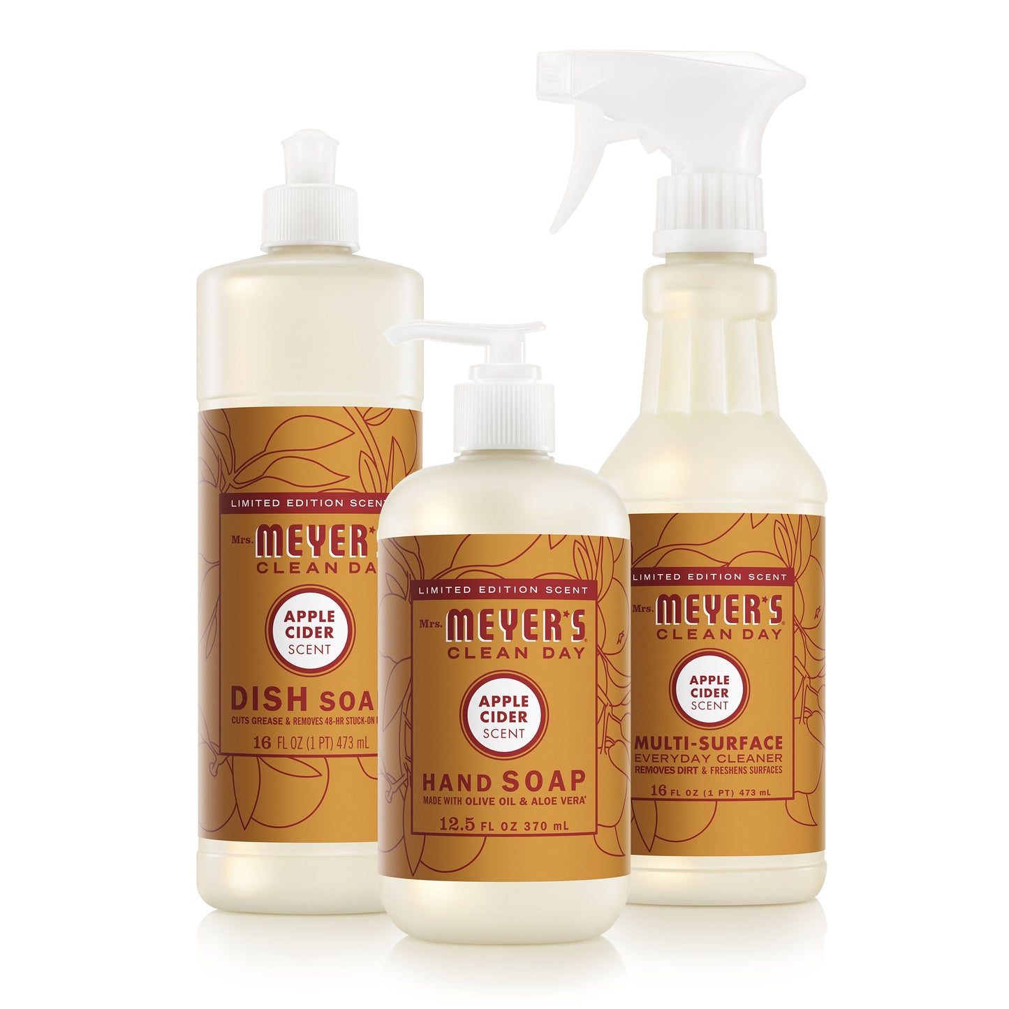 Mrs. Meyers Apple Cider Kitchen Basics Set - for Hand Care
