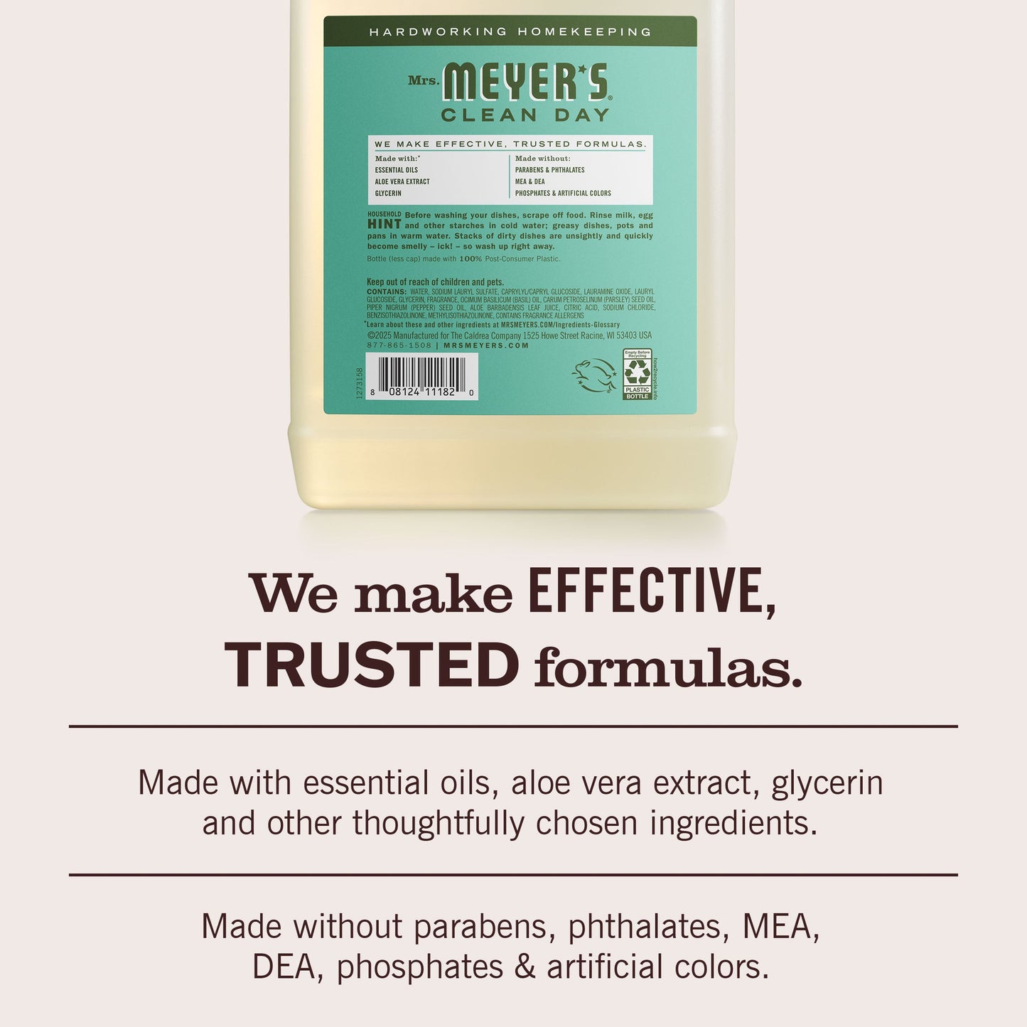 Mrs. Meyers Basil Dish Soap Refill - for Dishwashing