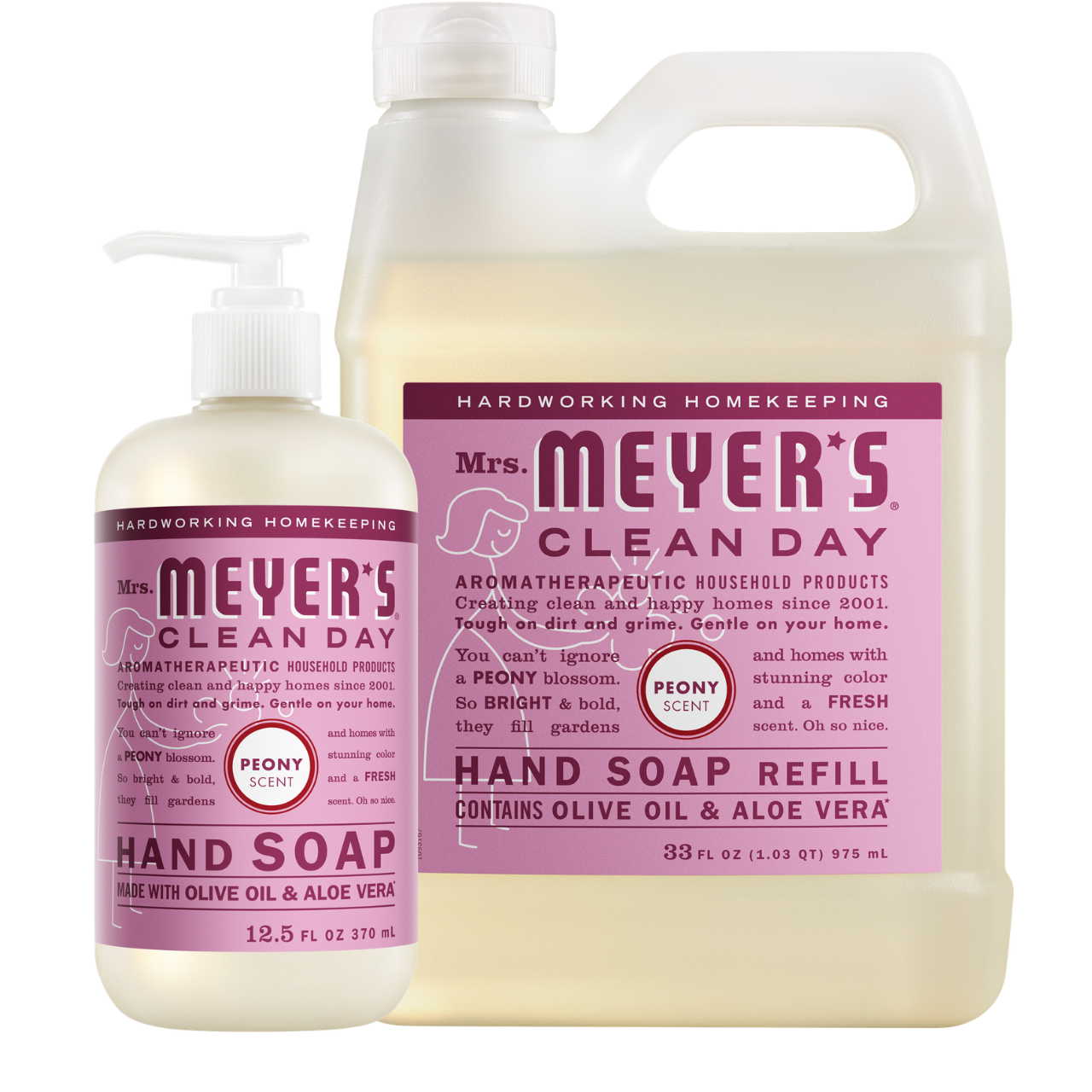 Peony Liquid Hand Soap and Refill Set - for Hand Care