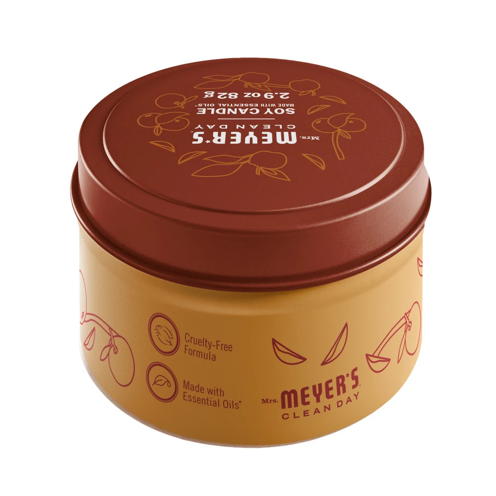 Mrs. Meyers Apple Cider Tin Candle - for Home Fragrance