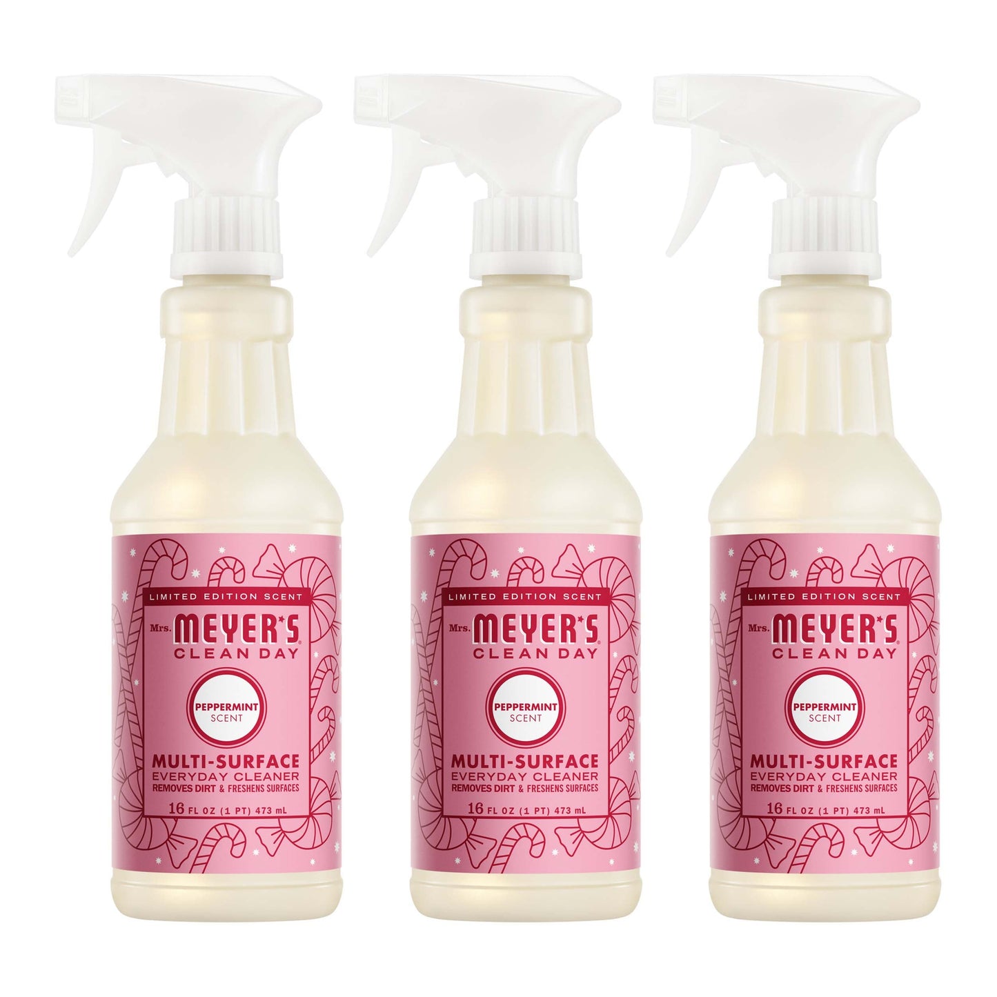 Mrs. Meyers Peppermint Multi - Surface Everyday Cleaner 3 - count Bundle - for Coordinated Home Care