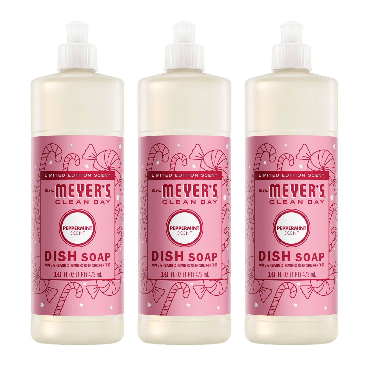 Mrs. Meyers Peppermint Dish Soap 3 - count bundle - for Dishwashing