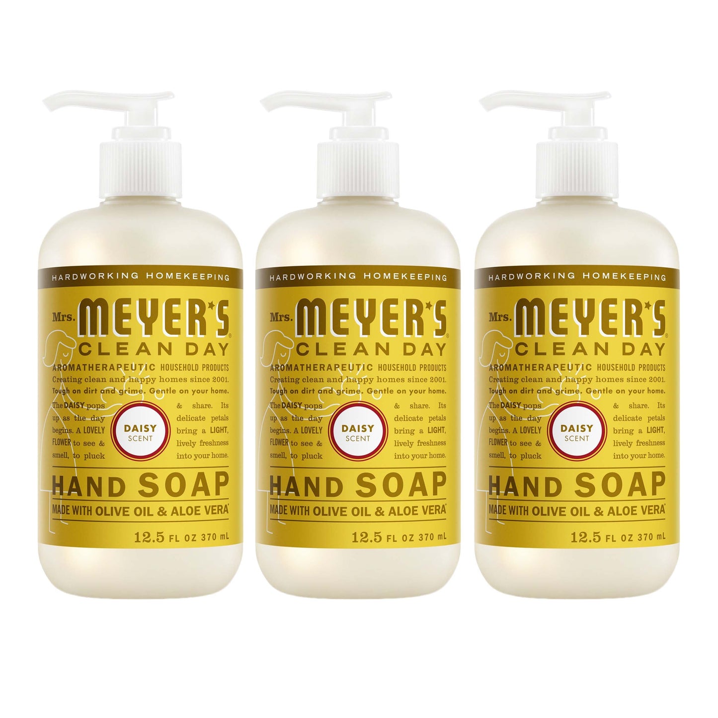 Mrs. Meyers Daisy Liquid Hand Soap 3 - count Bundle - for Hand Care