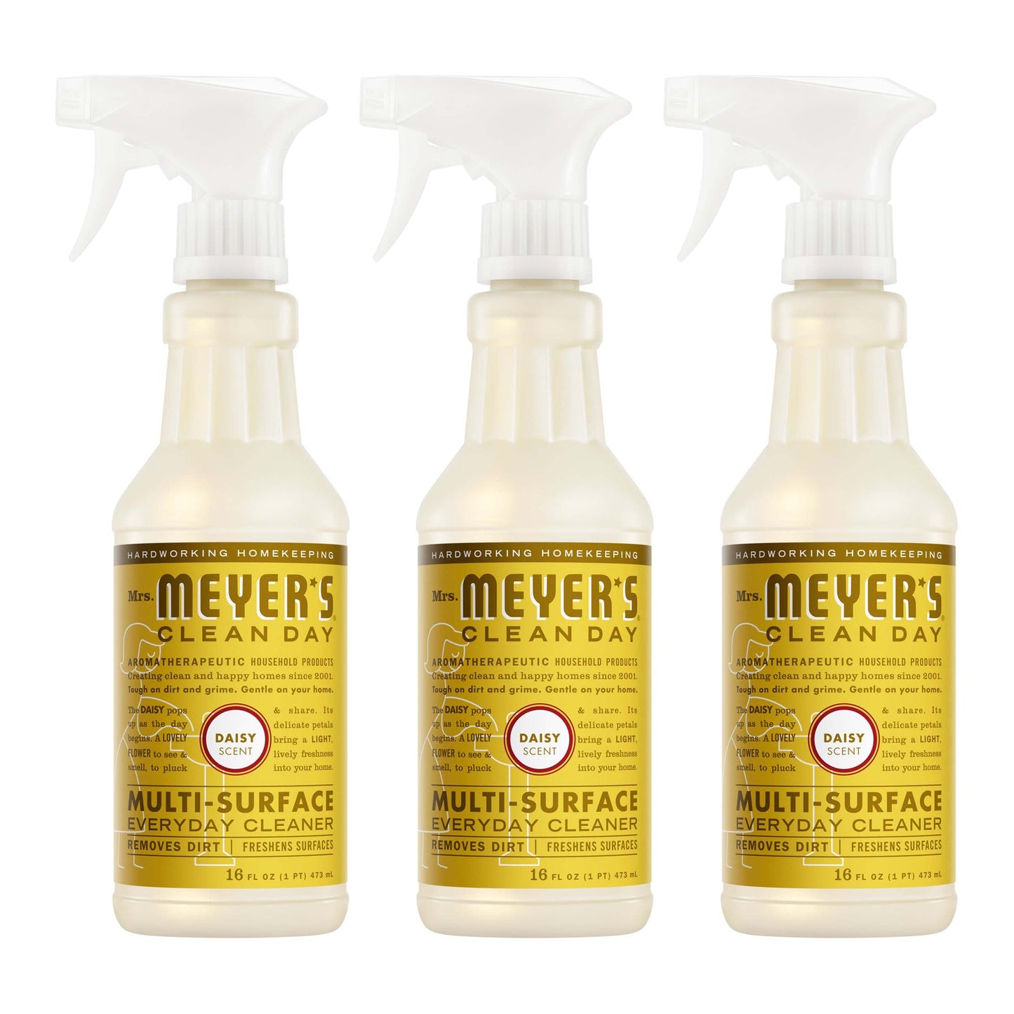 Mrs. Meyers Daisy Multi - Surface Everyday Cleaner 3 - count Bundle - for Coordinated Home Care