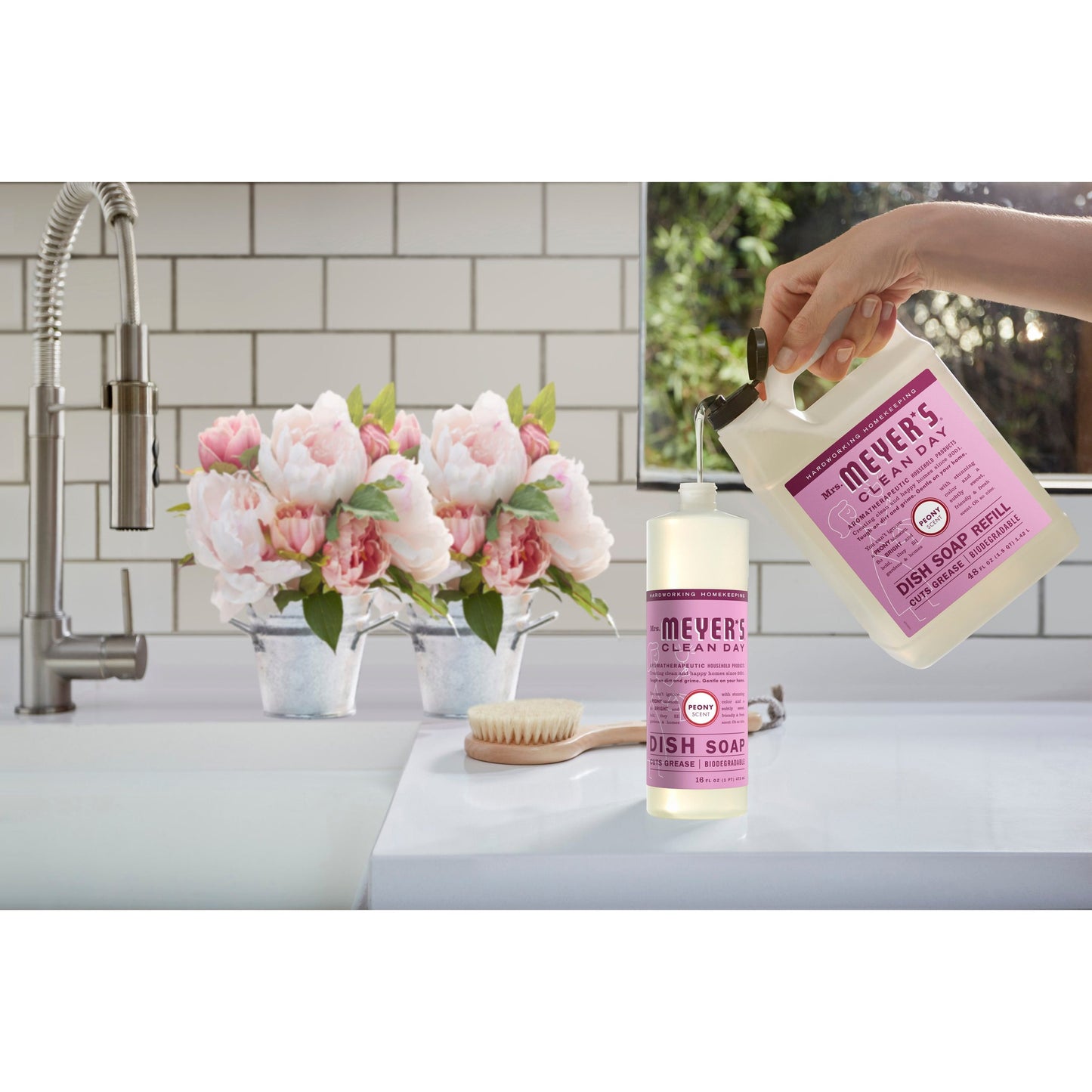 Mrs. Meyers Peony Dish Soap Refill - for Dishwashing