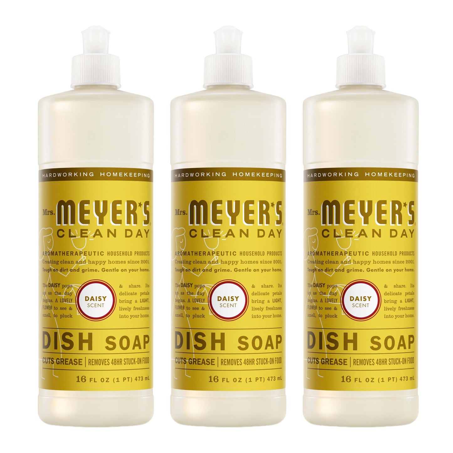 Mrs. Meyers Daisy Dish Soap 3 - count bundle - for Dishwashing