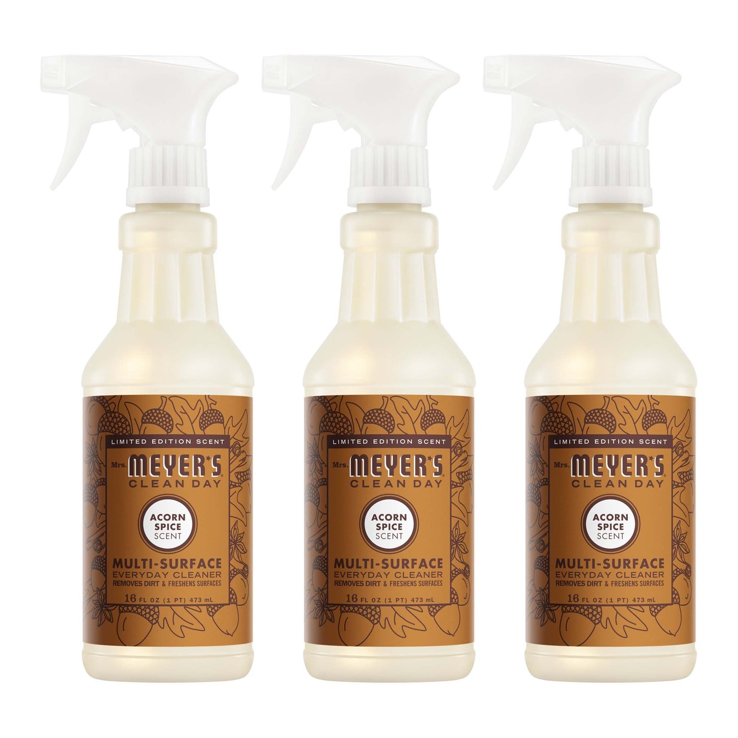 Mrs. Meyers Acorn Spice Multi - Surface Everyday Cleaner 3 - count Bundle - for Coordinated Home Care