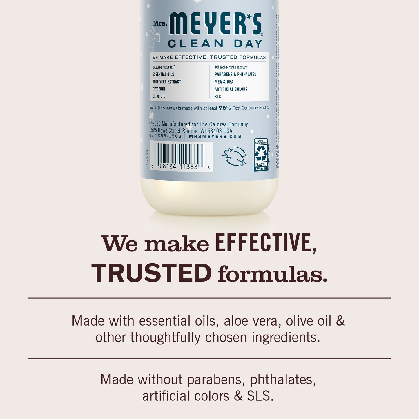 Mrs. Meyers Snowdrop Liquid Hand Soap 3 - count Bundle - for Hand Care