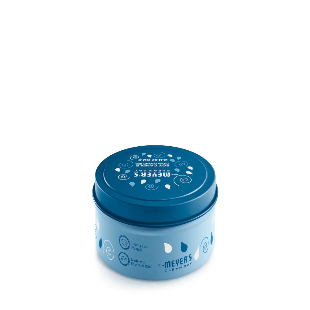 Mrs. Meyers Rain Water Tin Candle - for Home Fragrance