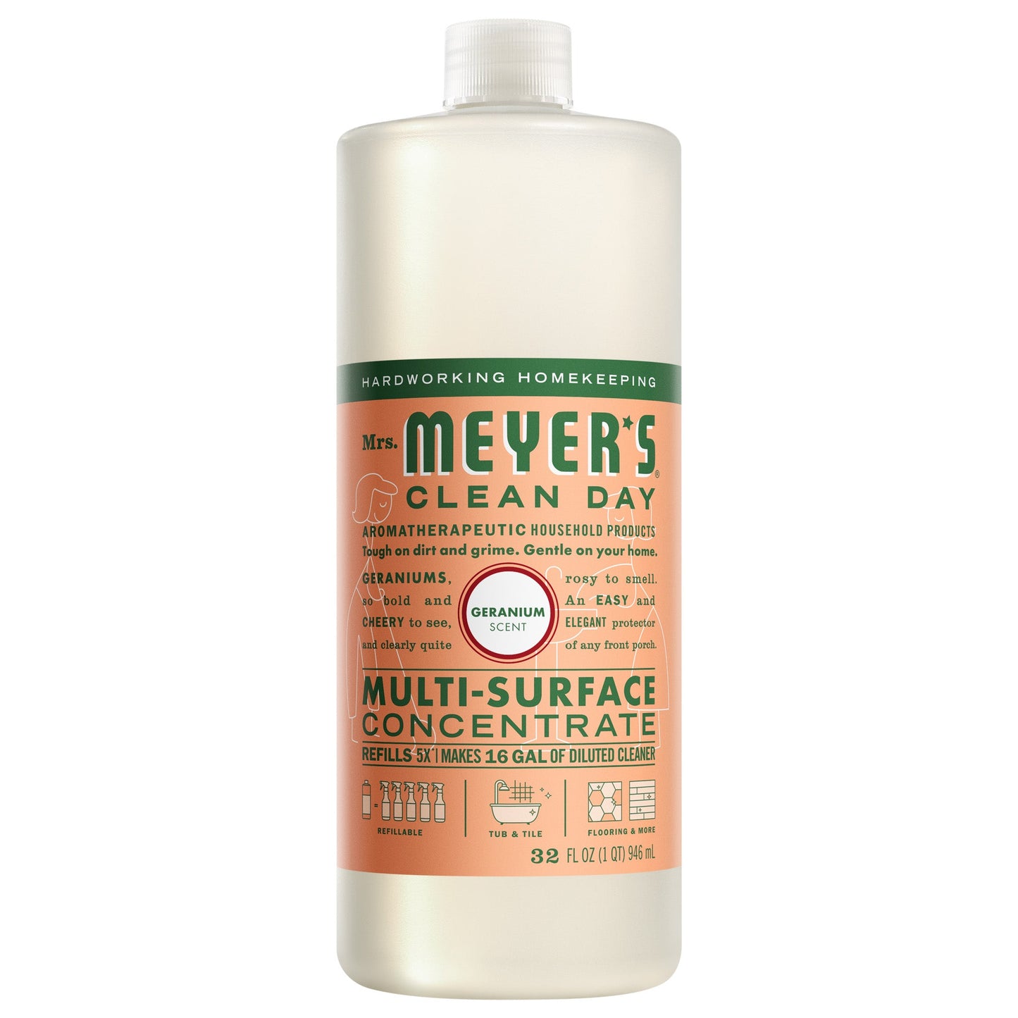 Mrs. Meyers Geranium Multi - Surface Concentrate - for Easy Refilling